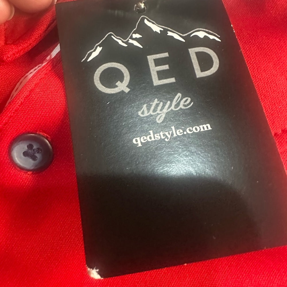 NWT SIZE XL QED London Bold Red Polo Shirt