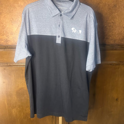 NWT SIZE L Port Authority Charcoal and Black Polo Shirt