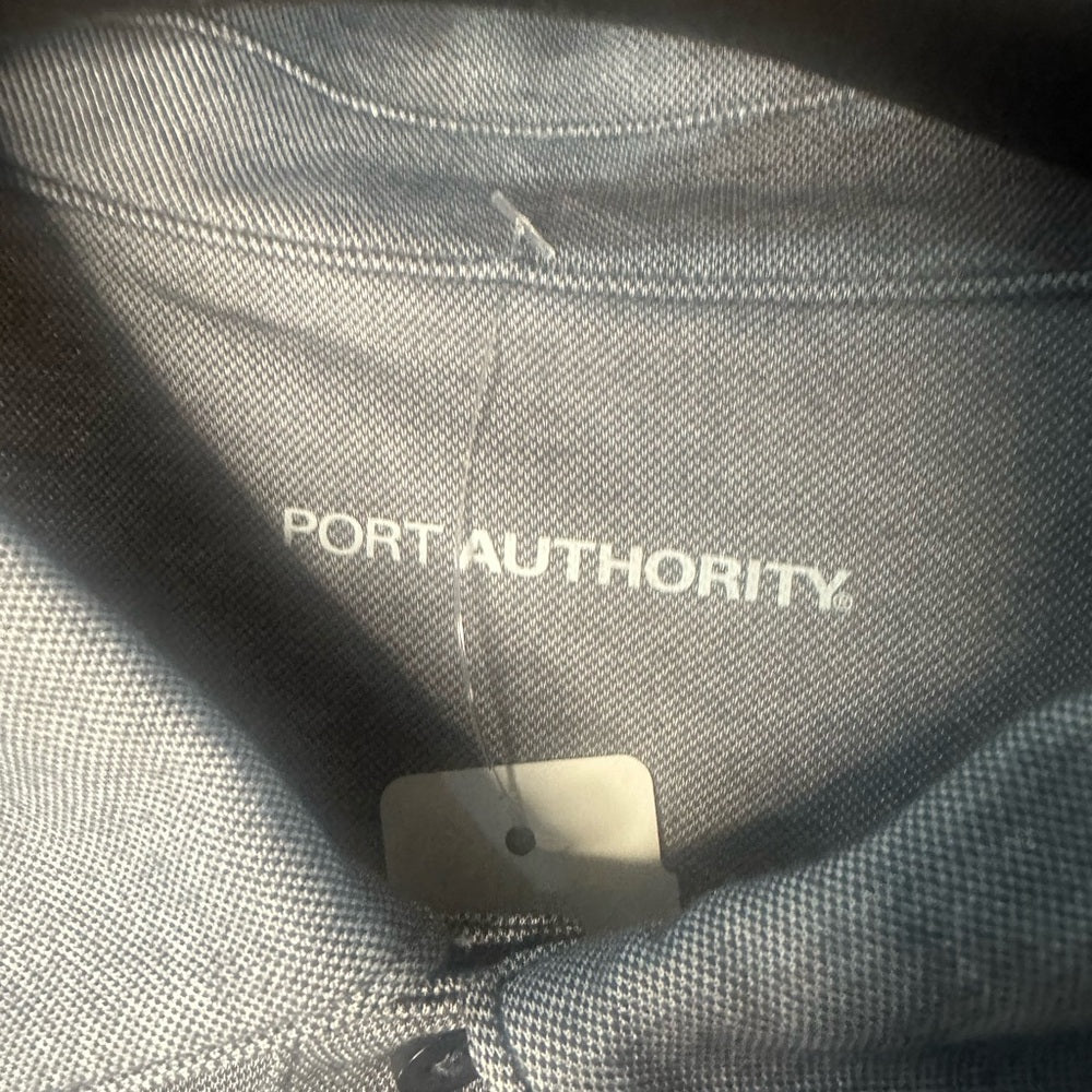 NWT SIZE L Port Authority Charcoal and Black Polo Shirt