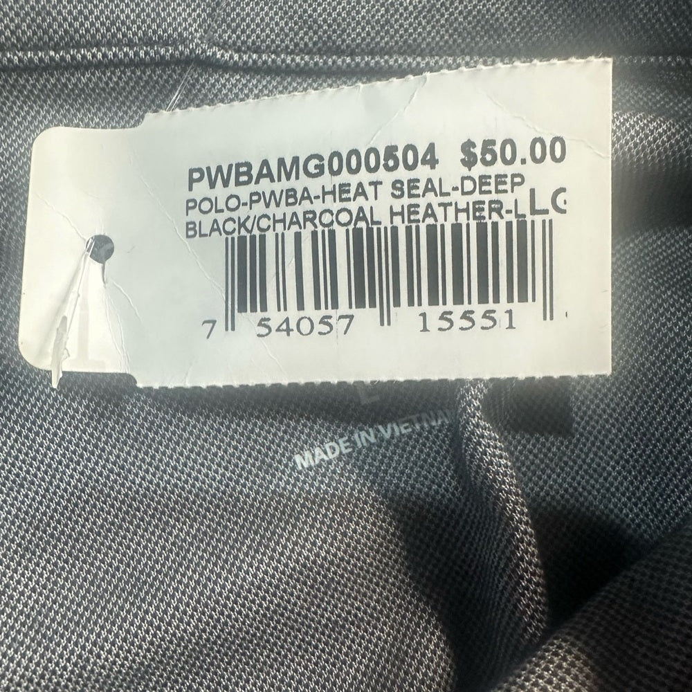 NWT SIZE L Port Authority Charcoal and Black Polo Shirt