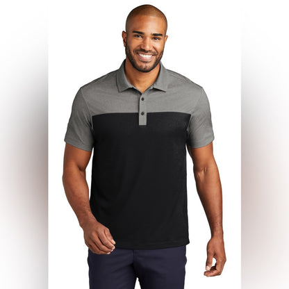 NWT SIZE L Port Authority Charcoal and Black Polo Shirt