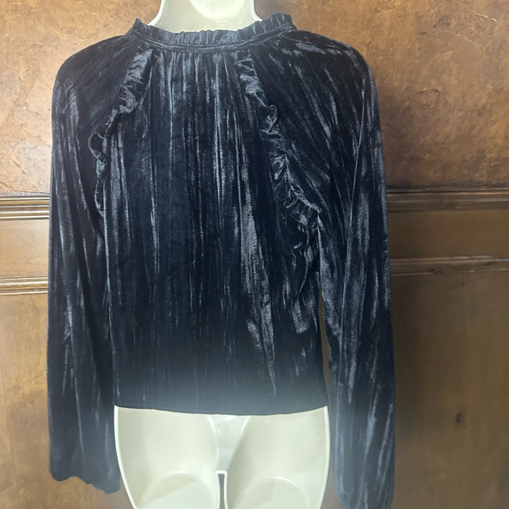 NWT SIZE XS Rachel Parcell Elegant Black Velvet Top