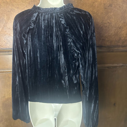 NWT SIZE XS Rachel Parcell Elegant Black Velvet Top