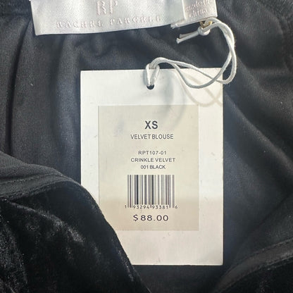 NWT SIZE XS Rachel Parcell Elegant Black Velvet Top