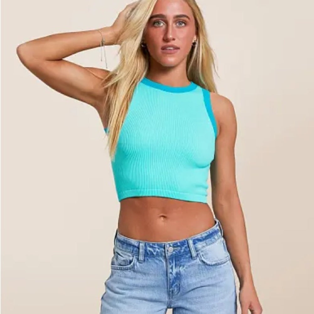 NWT SIZE M/L FP Movement by Free People Turquoise Sleeveless Tank