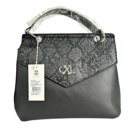 NWT SIZE OS Christian Lacroix Elegant Black and Textured Gray Shoulder Bag