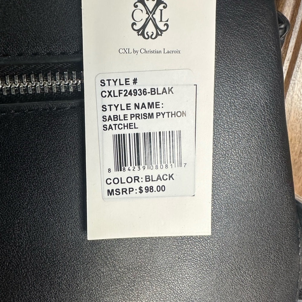 NWT SIZE OS Christian Lacroix Elegant Black and Textured Gray Shoulder Bag