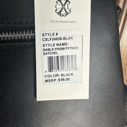 NWT SIZE OS Christian Lacroix Elegant Black and Textured Gray Shoulder Bag