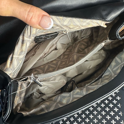 NWT SIZE OS Christian Lacroix Elegant Black and Textured Gray Shoulder Bag