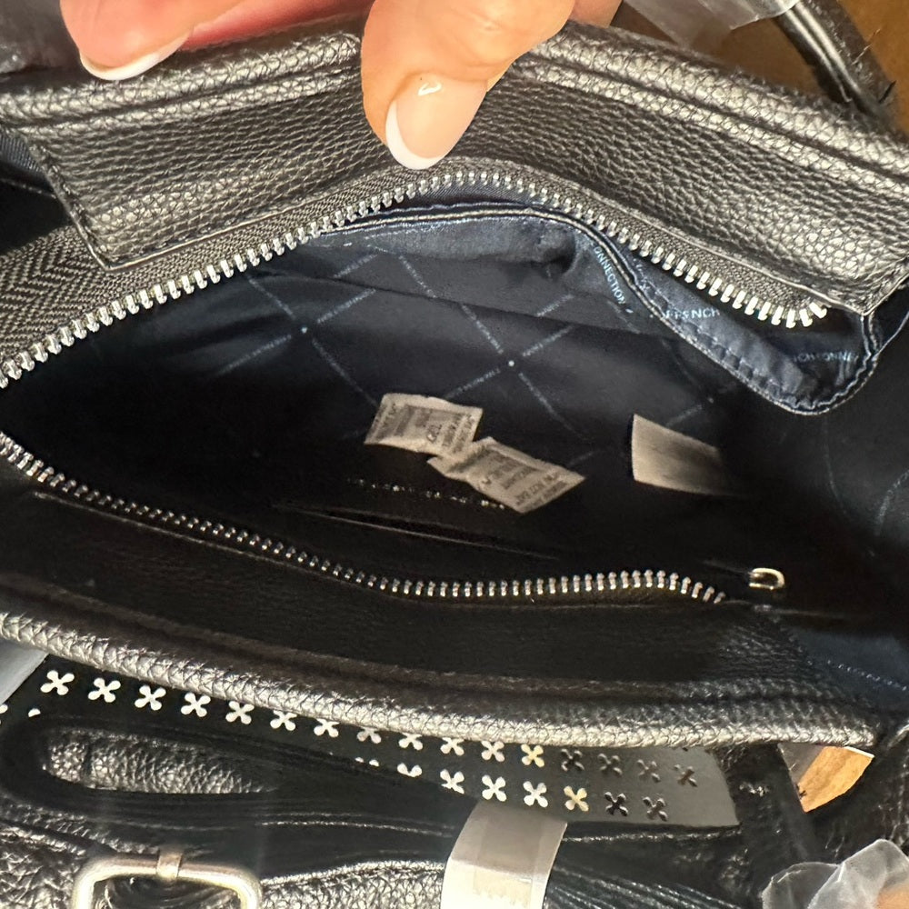 NWT SIZE OS French Connection Black Satchel with Front Zip