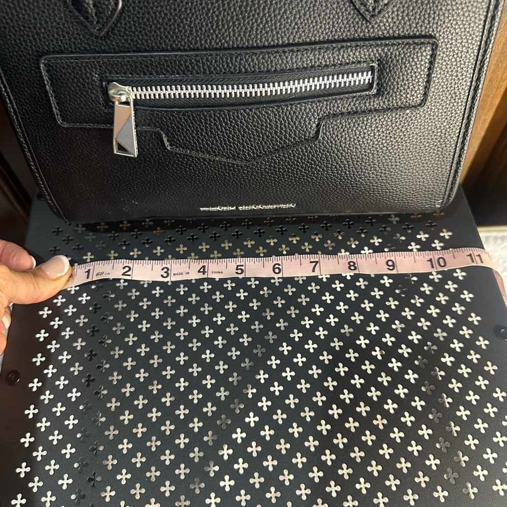 NWT SIZE OS French Connection Black Satchel with Front Zip