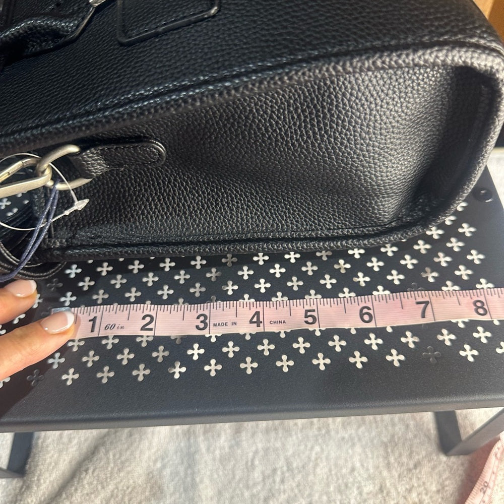 NWT SIZE OS French Connection Black Satchel with Front Zip