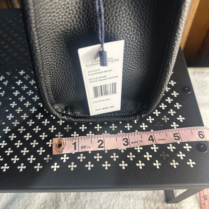 NWT SIZE OS French Connection Black Satchel with Front Zip