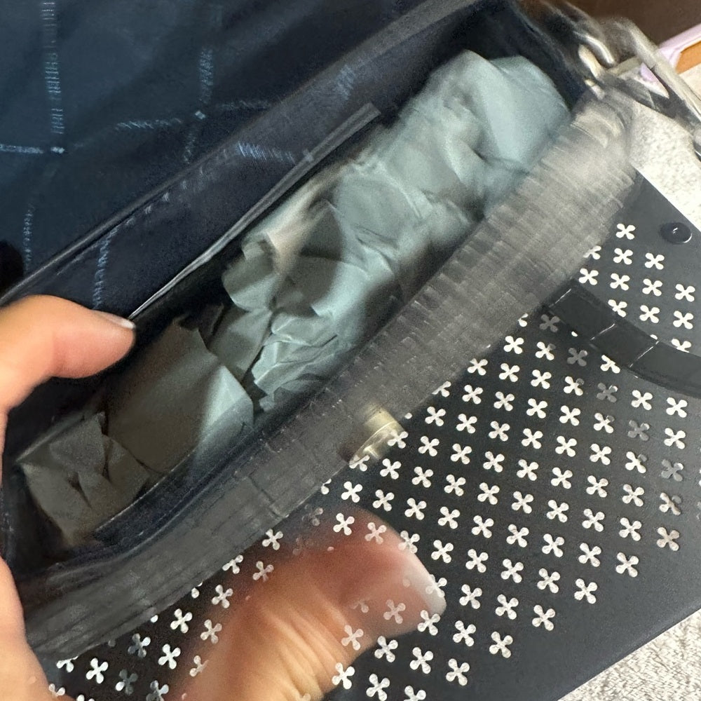 NWT SIZE OS French Connection Croc-Embossed Black Crossbody Bag