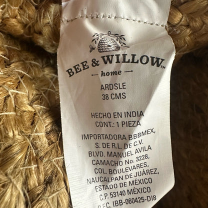 Stylish Tan Straw Tote with Yellow Tassel