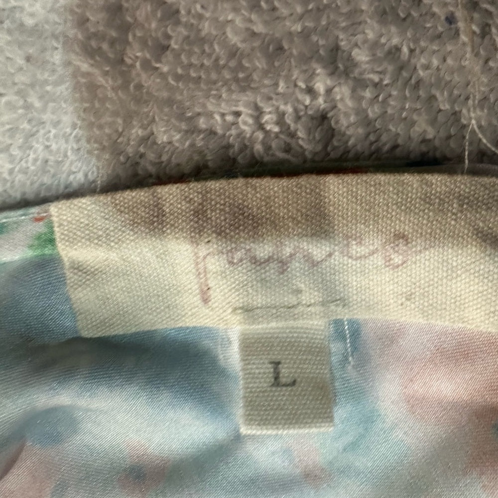 SIZE L Elegant Floral Wrap Midi Dress