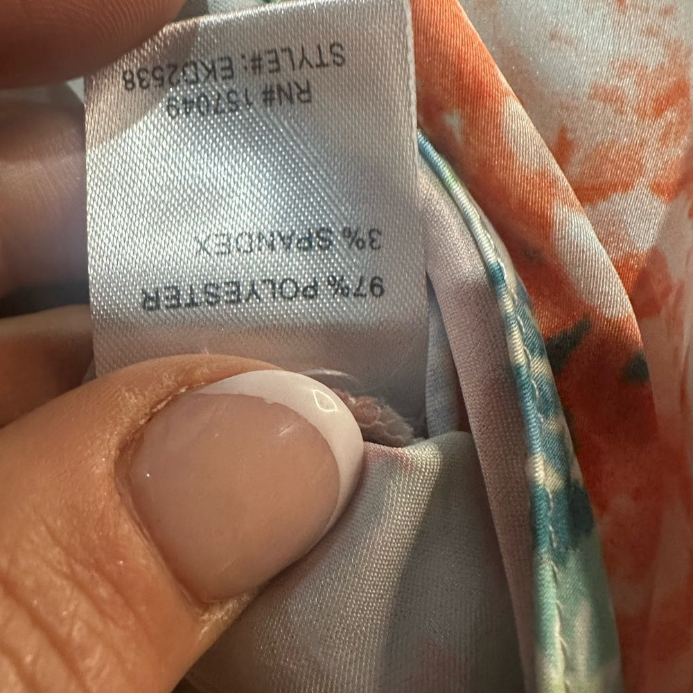 SIZE L Elegant Floral Wrap Midi Dress