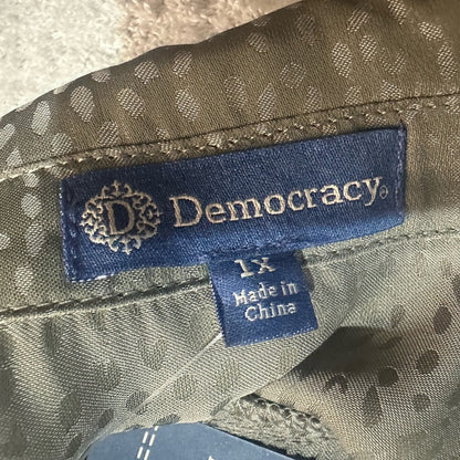 NWT SIZE 1X Democracy Gray Long Sleeve Dress