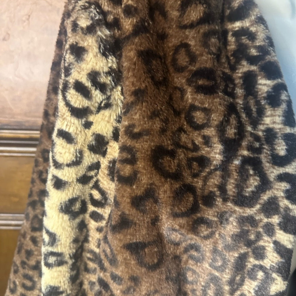SIZE 2X MARINA Leopard Print Teddy Jacket