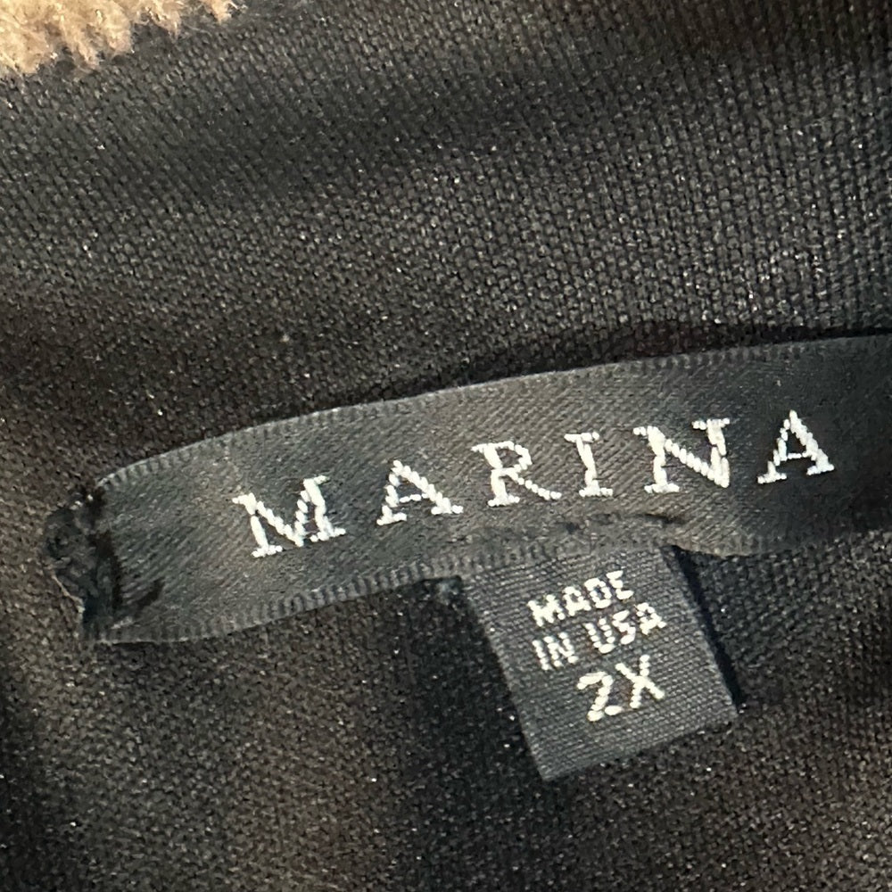 SIZE 2X MARINA Leopard Print Teddy Jacket