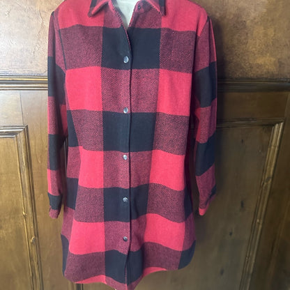 NWT SIZE S WILL FIT A M BB Dakota Checkered Red and Black Utility Jacket