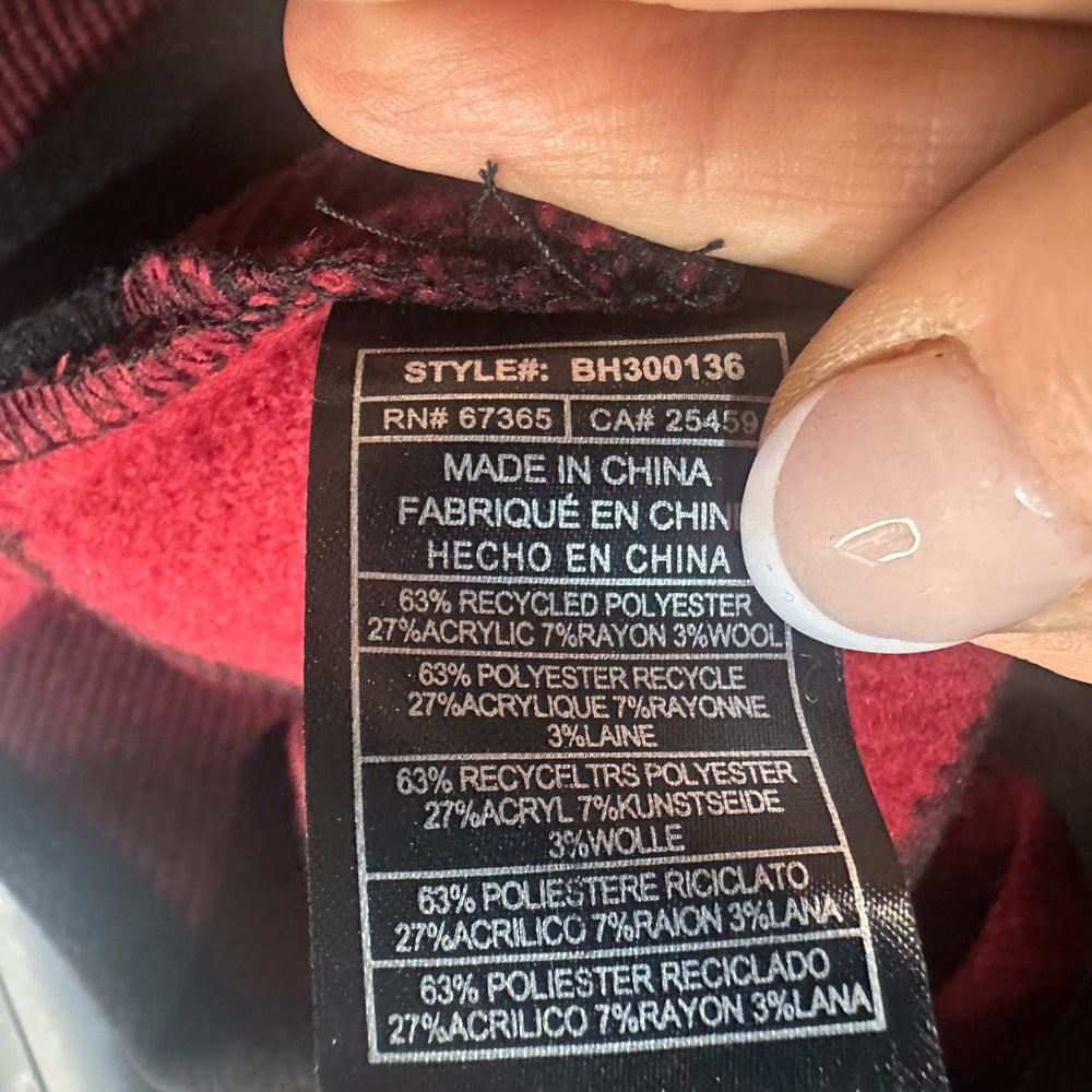 NWT SIZE S WILL FIT A M BB Dakota Checkered Red and Black Utility Jacket