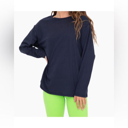 NWT SIZE S-L Mono B Deep Blue Long Sleeve Top