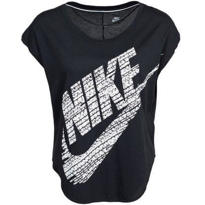 SIZE XS Nike Women's Short Sleeve Black Tee with White Logo