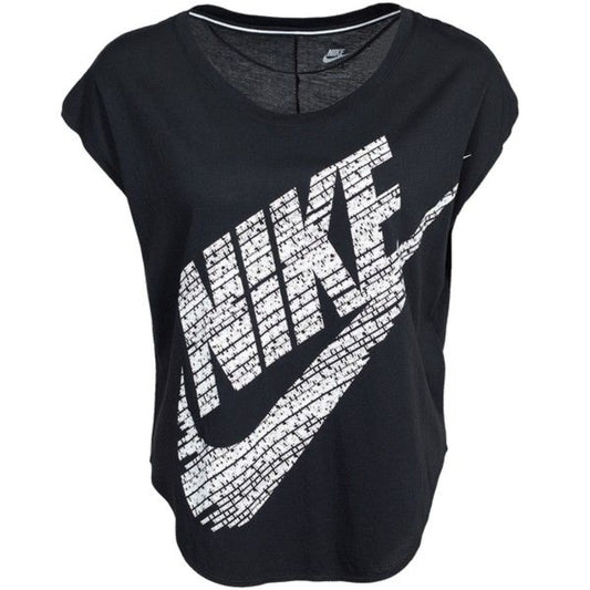 SIZE XS Nike Women's Short Sleeve Black Tee with White Logo