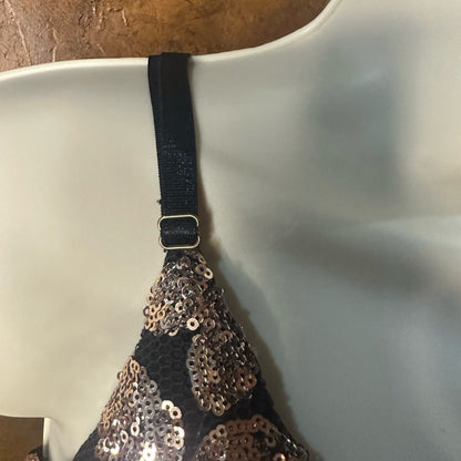 SIZE 2X Fashion Nova Elegant Black and Gold Floral Mini Dress