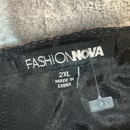 SIZE 2X Fashion Nova Elegant Black and Gold Floral Mini Dress