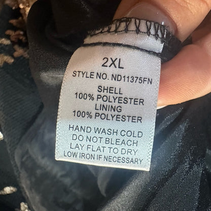 SIZE 2X Fashion Nova Elegant Black and Gold Floral Mini Dress