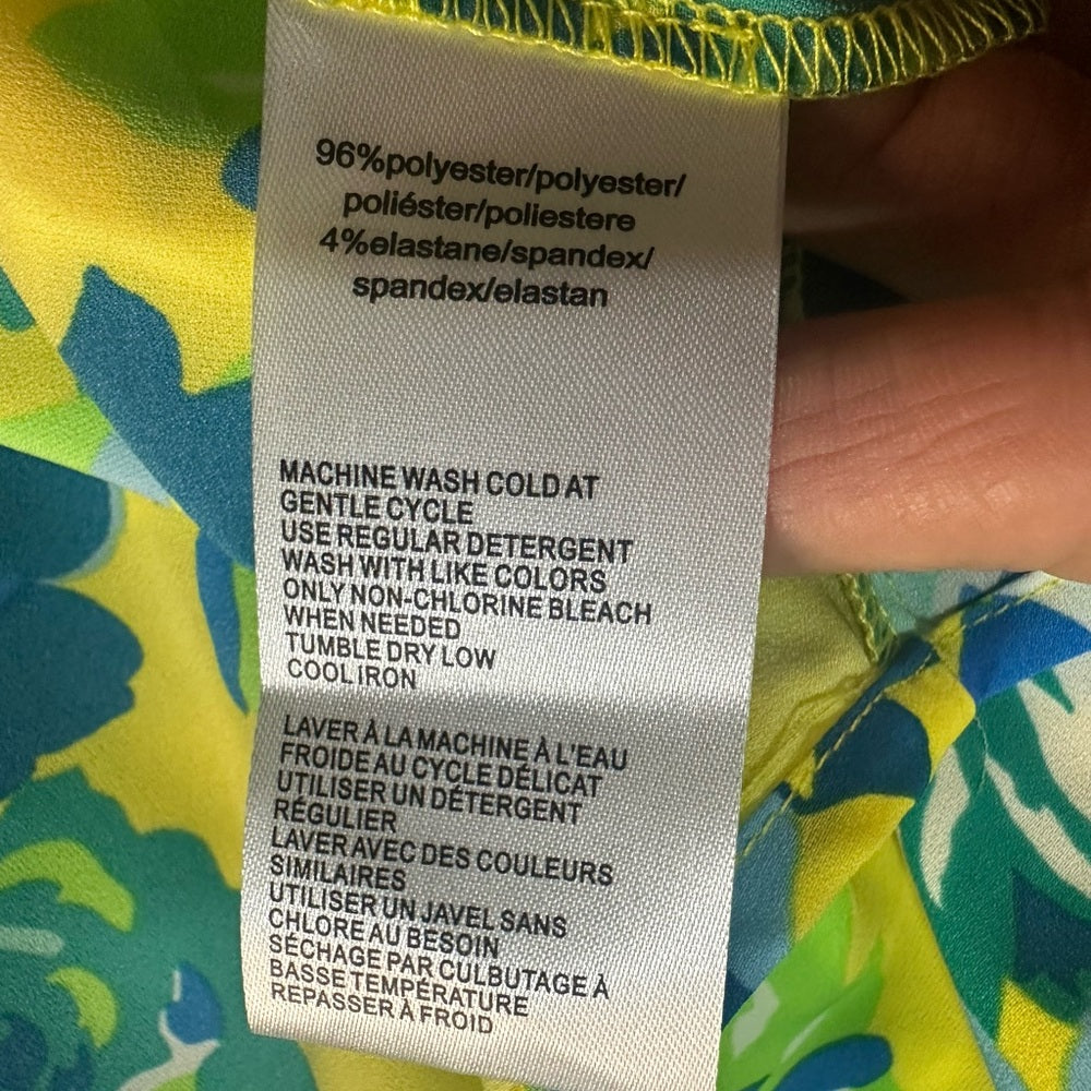 NWT SIZE M/L Christian Siriano Vibrant Floral Swim Coverup - Blue and Yellow