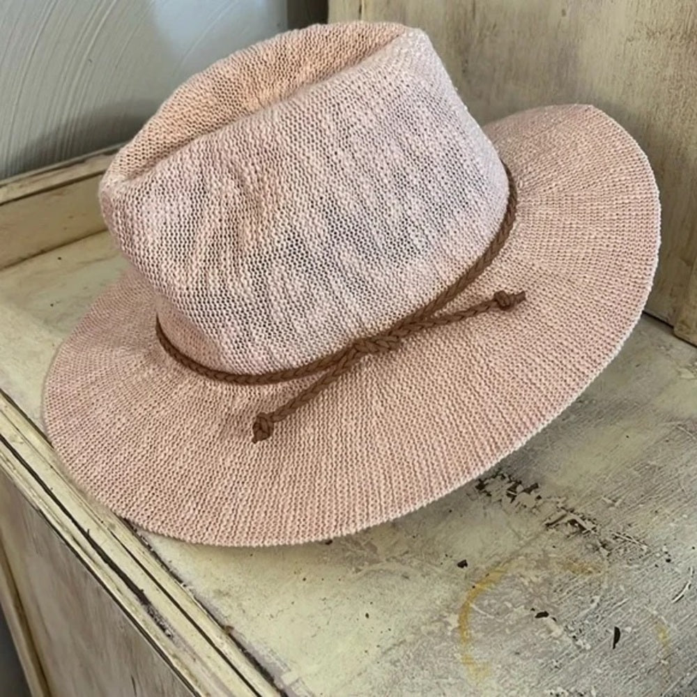 SIZE OS Chic Pink Woven Sun Hat