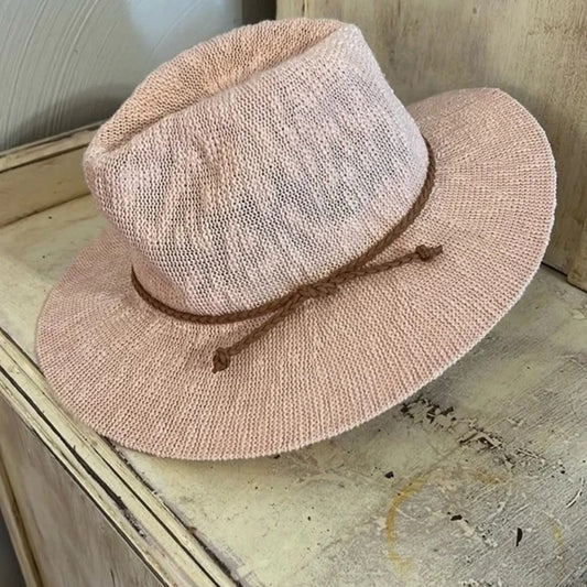 SIZE OS Chic Pink Woven Sun Hat