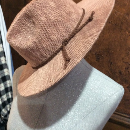 SIZE OS Chic Pink Woven Sun Hat