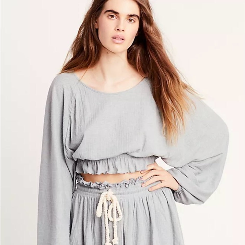 SIZE XS WILL FIT UP TO AN XL Chic Gray Women's Blouse