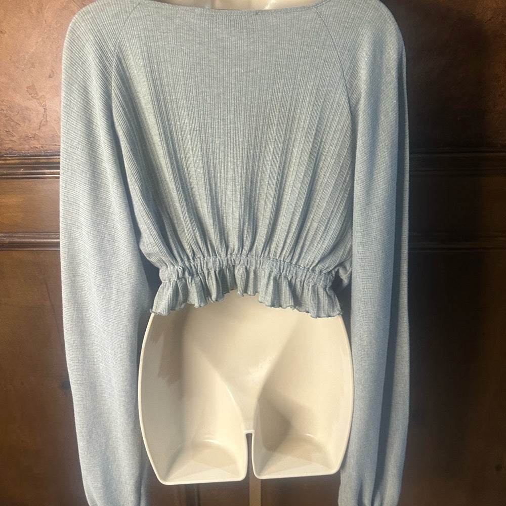 SIZE XS WILL FIT UP TO AN XL Chic Gray Women's Blouse