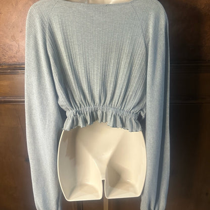 SIZE XS WILL FIT UP TO AN XL Chic Gray Women's Blouse