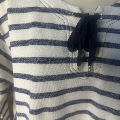 SIZE L Jones New York Striped Navy and White Hoodie