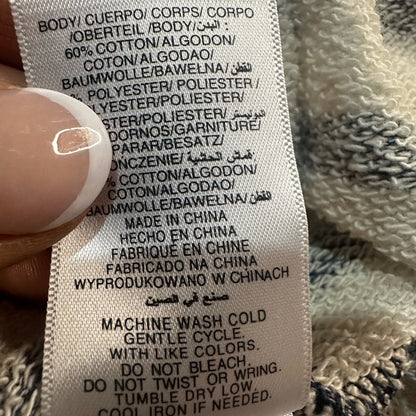 SIZE L Jones New York Striped Navy and White Hoodie