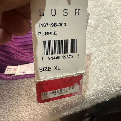 NWT SIZE XL Lush Radiant Purple Short Sleeve Bodysuit