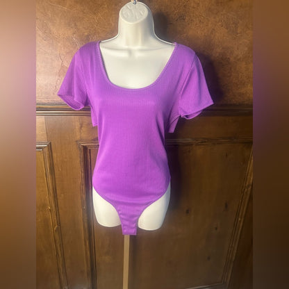 NWT SIZE XL Lush Radiant Purple Short Sleeve Bodysuit