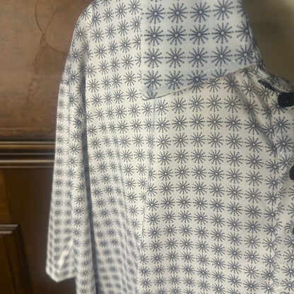 NWT SIZE XL QED London Gray  and White Checkered Polo Shirt