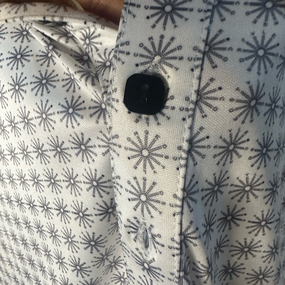 NWT SIZE XL QED London Gray  and White Checkered Polo Shirt