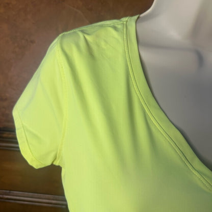 SIZE S/P Under Armour Women's Neon Yellow V-Neck Tee