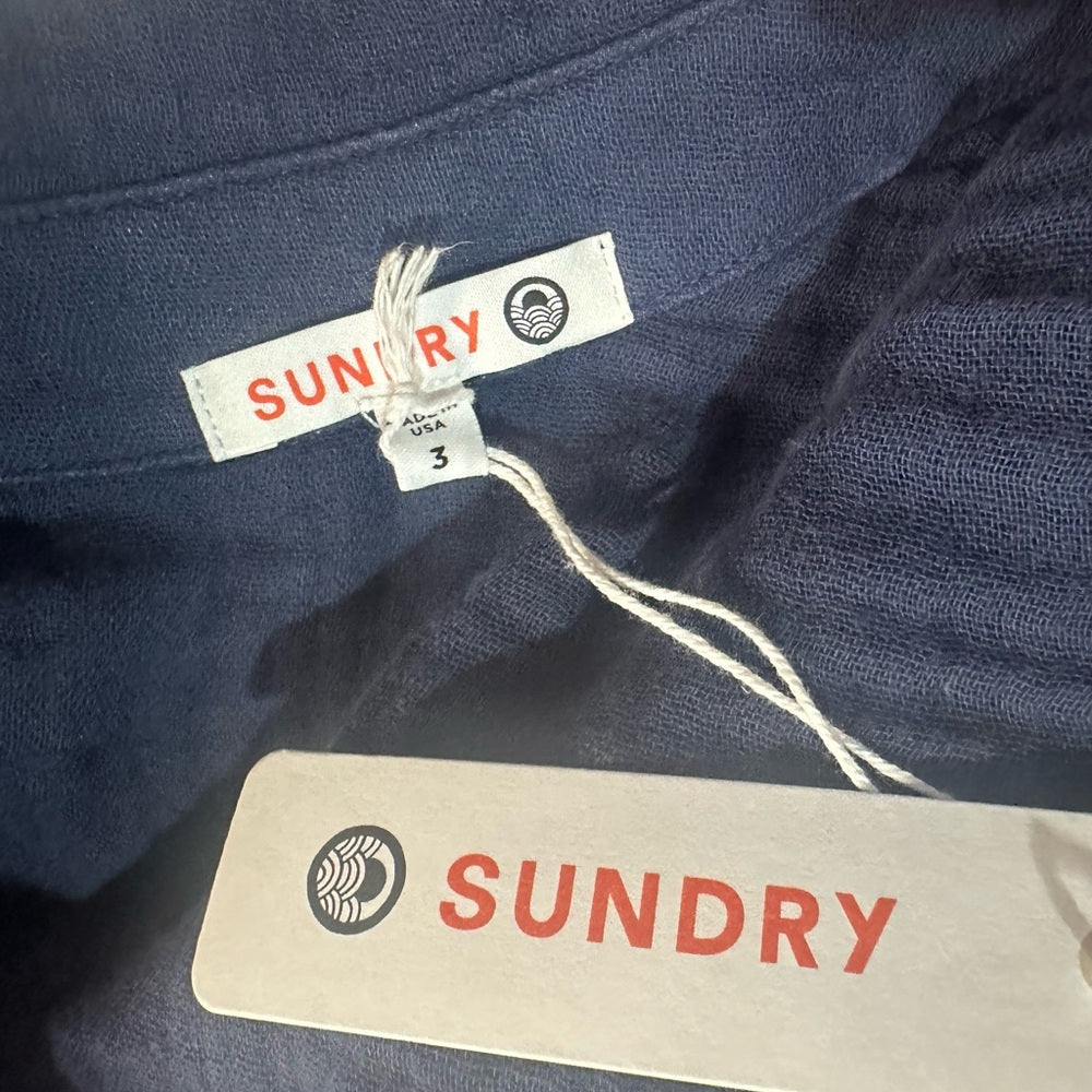 NWT SIZE L Sundry Navy Midi Dress