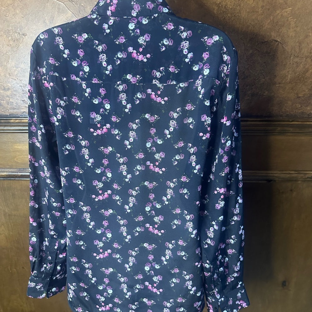 NWT SIZE 1/US 4 The Kooples Dark Floral Button Down Shirt