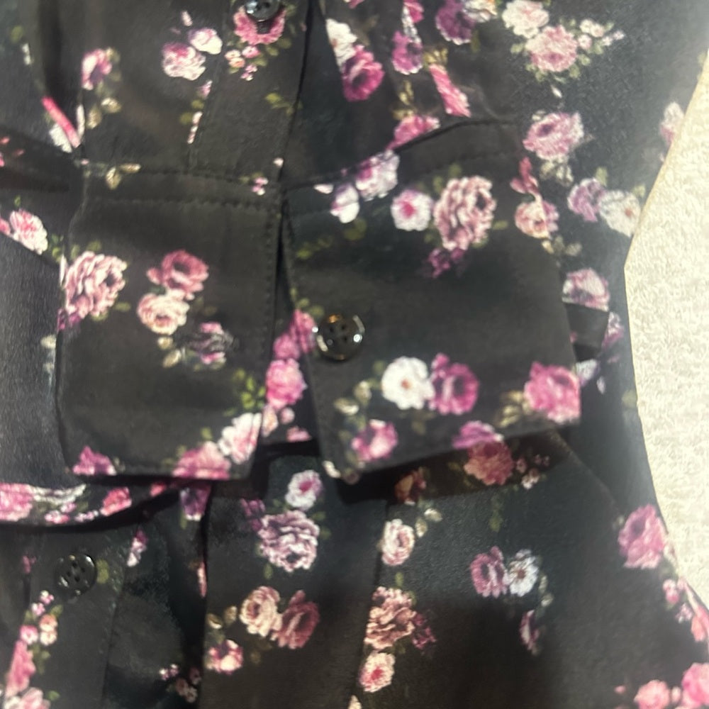 NWT SIZE 1/US 4 The Kooples Dark Floral Button Down Shirt