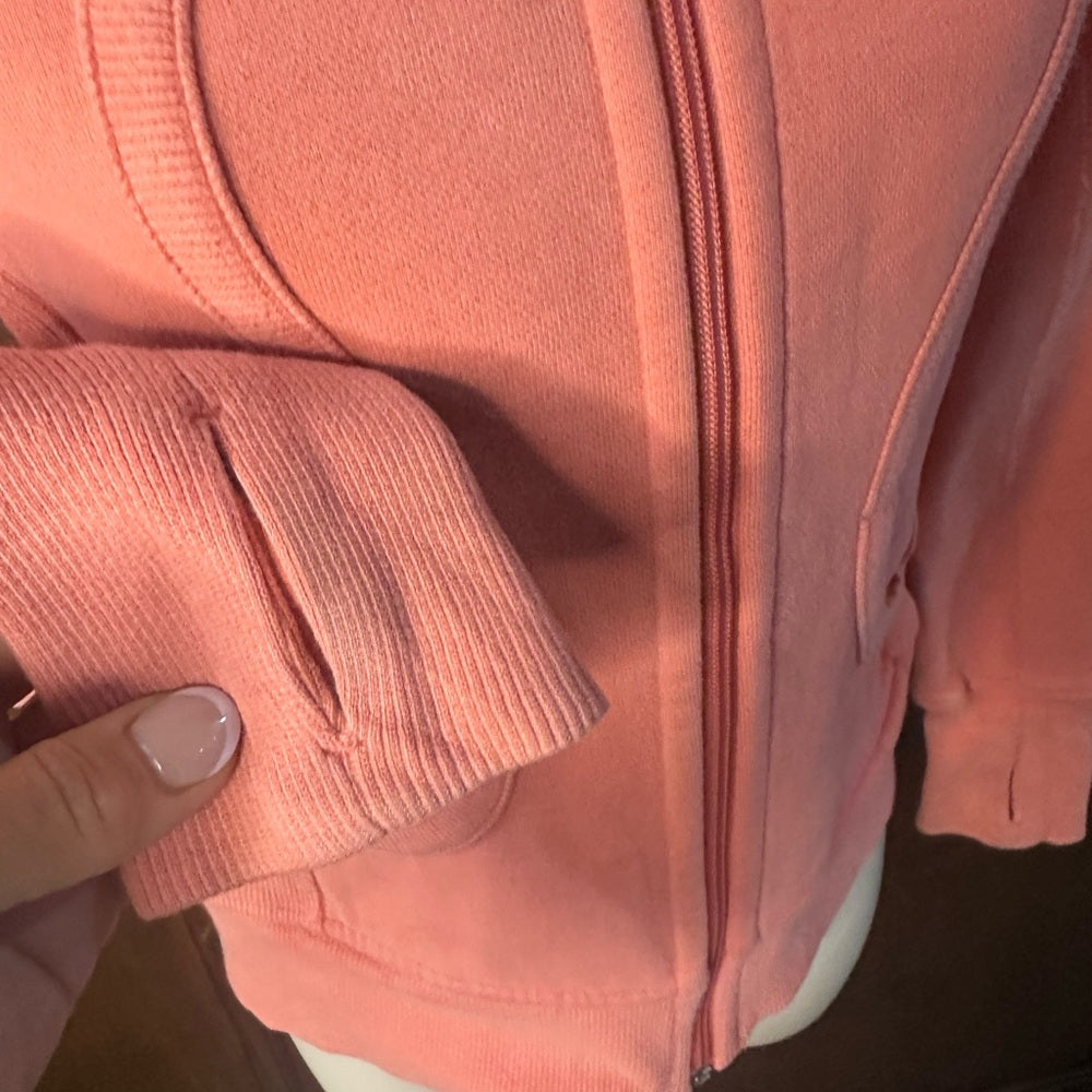 SIZE XS/S small spot on back lululemon athletica Vibrant Orange Hooded Jacket